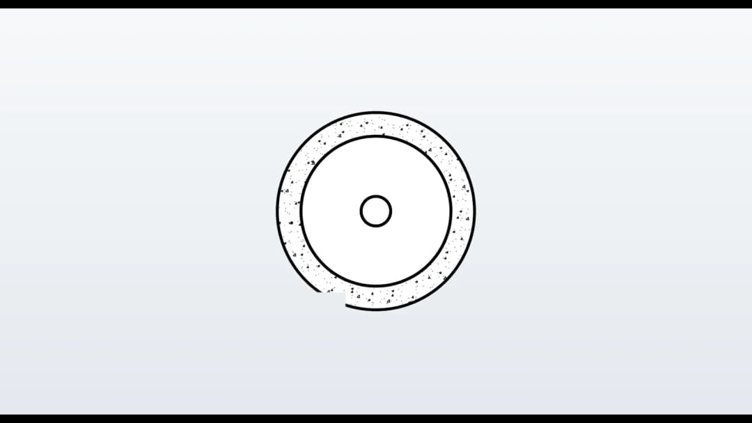 Disc, very thin, rim-cutting, up-side