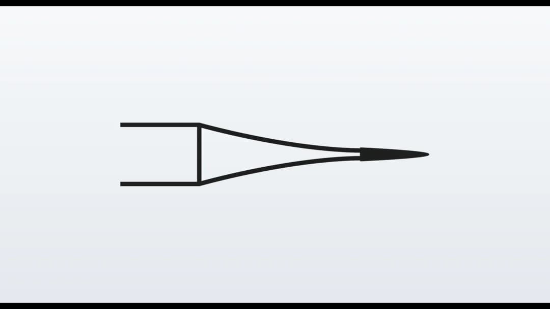 Pointed, short