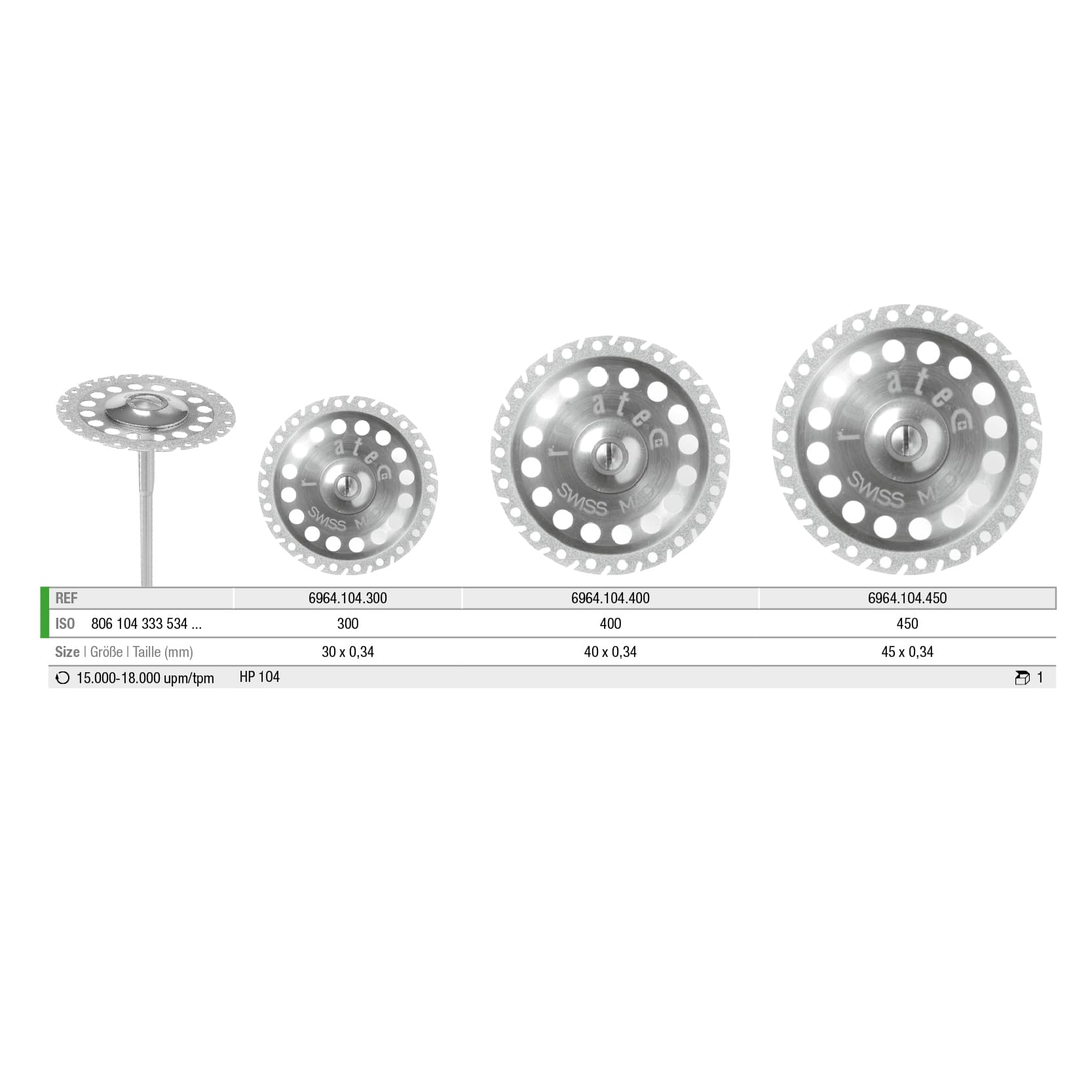 6964.104.450x001 Disque, perforé, denté
