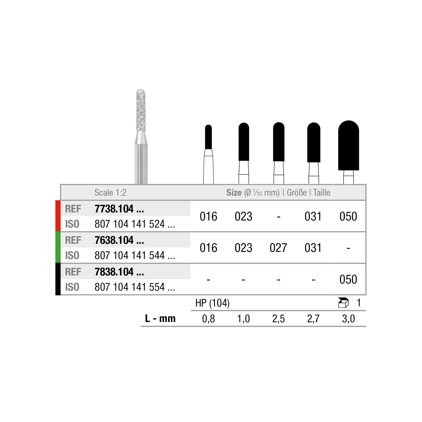 7838.104.050x001 Cylindre rond