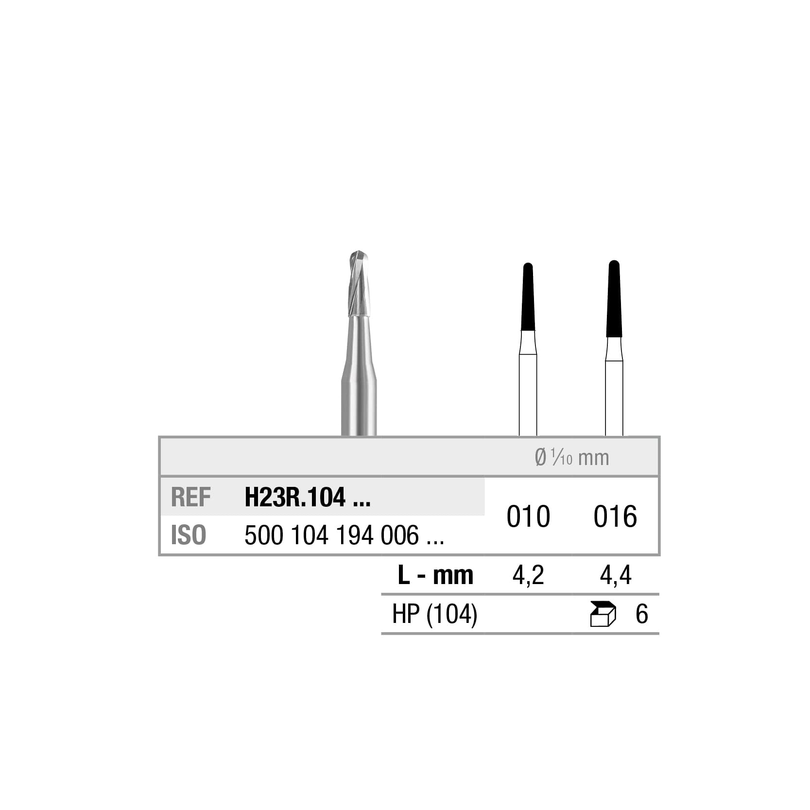 H23R.104.012x006 Cône rond