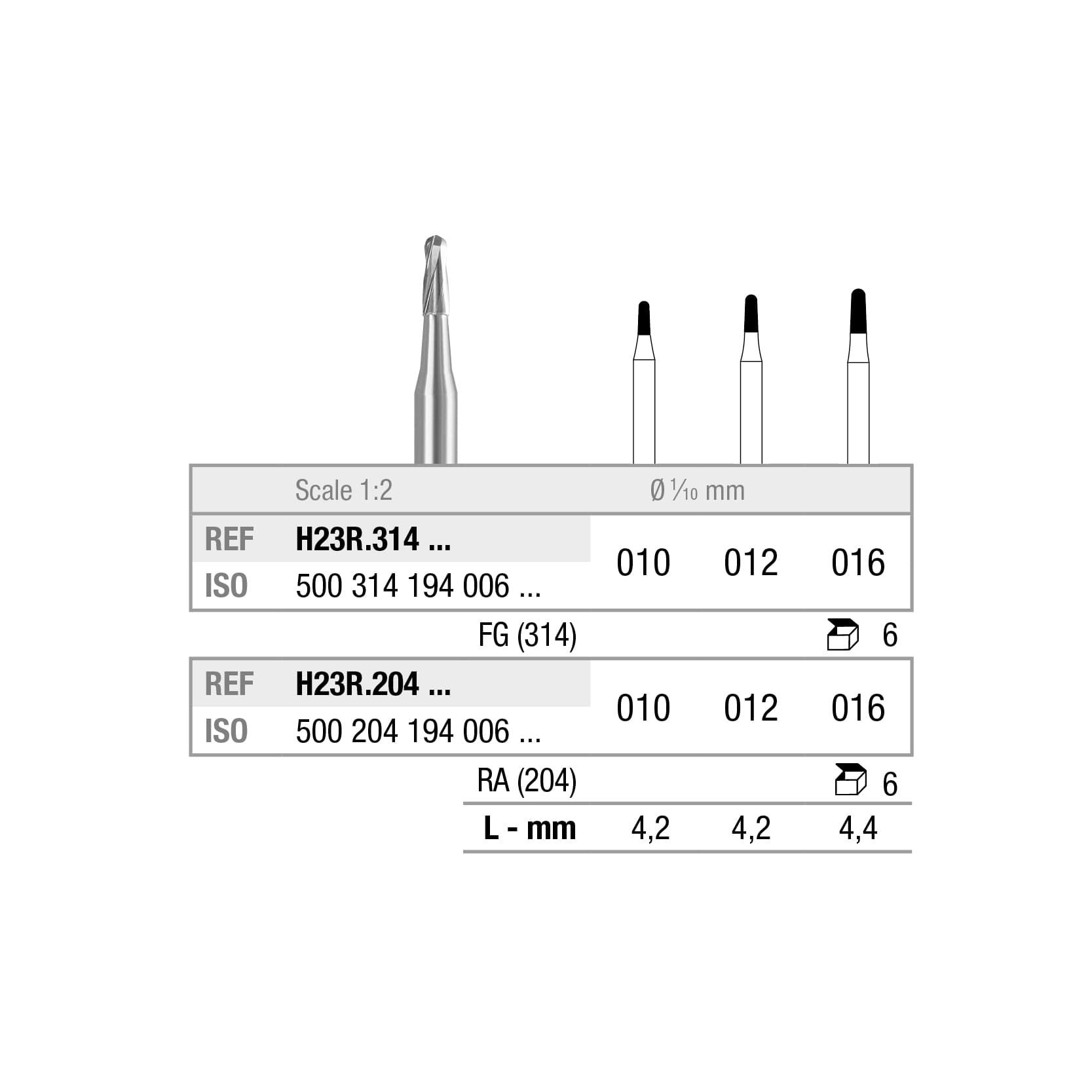 H23R.204.010x006 Cône rond