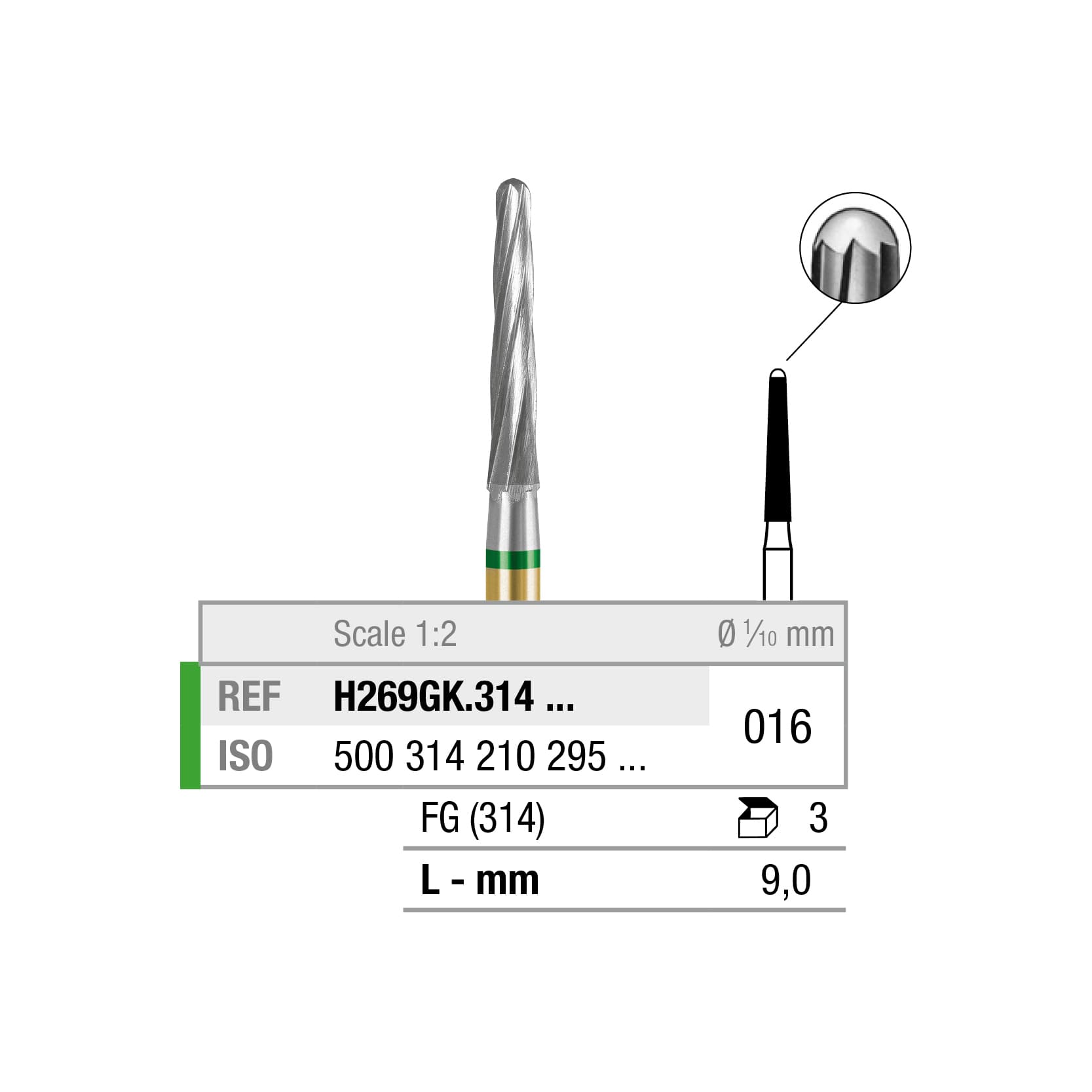 H269GK.314.016x003 Cône rond