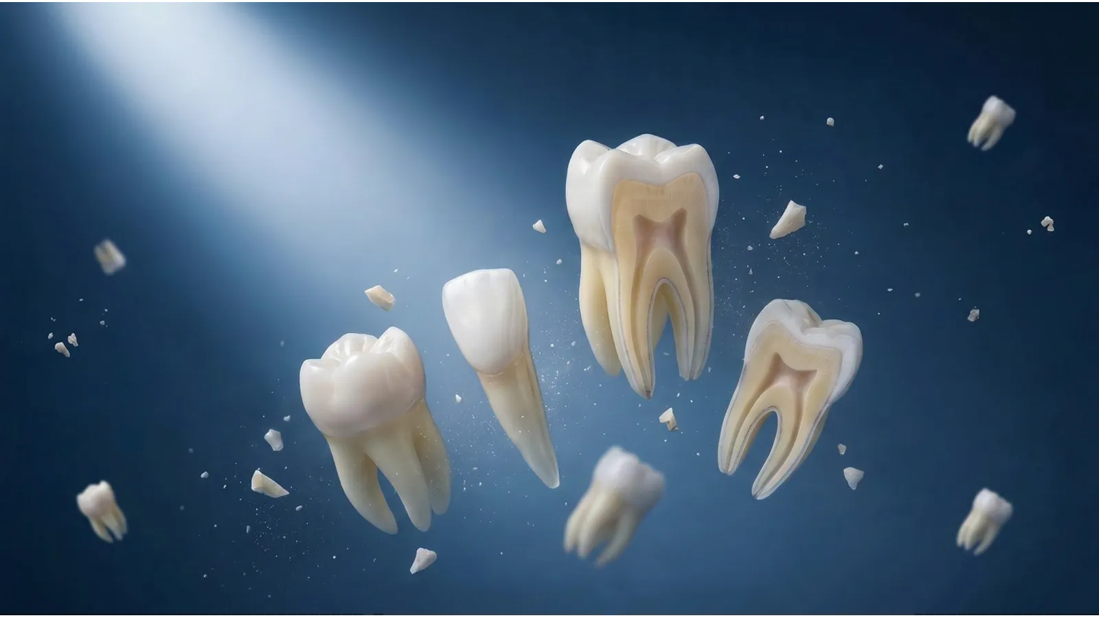 Enamel, dentin and cement